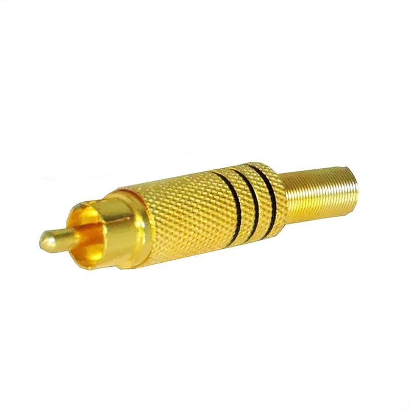 Plug-RCA-Macho-6mm-Dourado-Preto