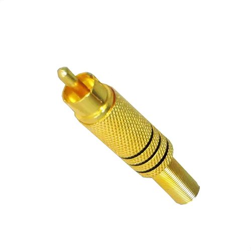 Plug RCA Macho 6mm Dourado