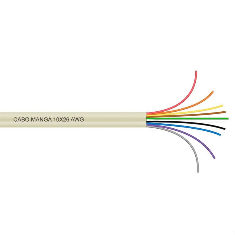 Cabo Manga 10x26 AWG Blindado em Malha BT Bege