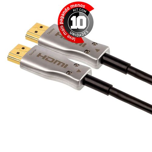Kit com 10 Cabos HDMI Fibra Óptica 15 metros