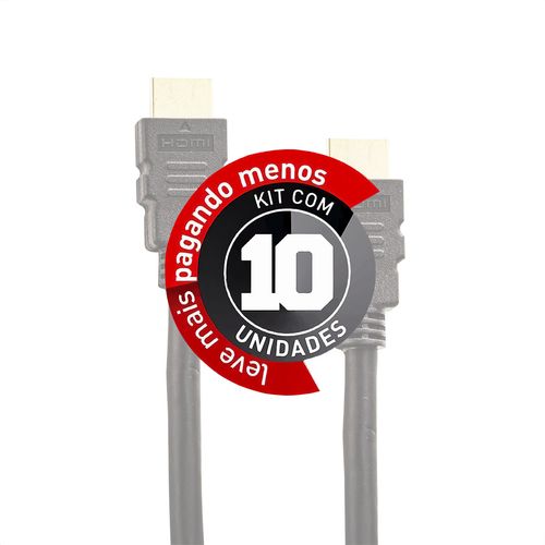 Cabo HDMI 2.0 4K Ultra HD 3D - 15 Metros - Kit 10