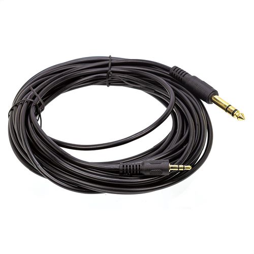 Kit com 5 Cabos de Áudio P10 6.35mm para P2 3.5mm - Estéreo - 8 metros
