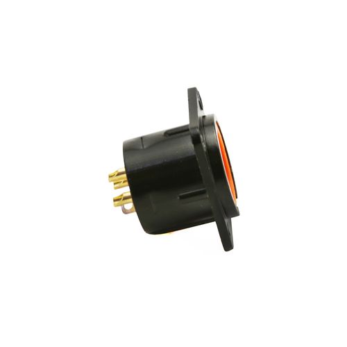 Conector Xlr Macho Painel Black Profissional Laranja