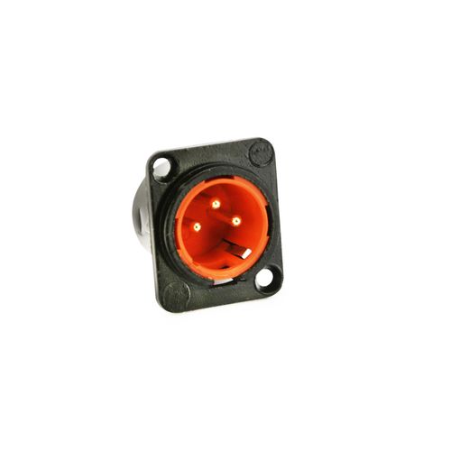 Conector Xlr Macho Painel Black Laranja - Kit com 10
