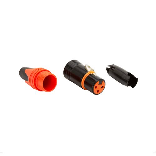 Conector Xlr Fêmea Profissional Laranja - Kit com 10