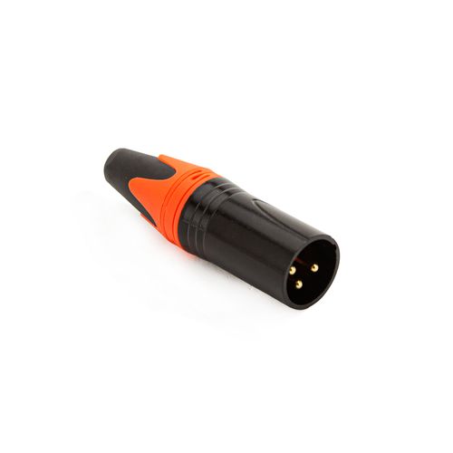 Conector Xlr Macho Painel Profissional Laranja - Kit com 5