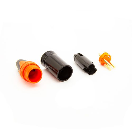 Conector Xlr Macho Painel Profissional Laranja - Kit com 5