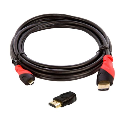 KIT Cabo Micro HDMI para HDMI 2.0 2MT+ Adaptador