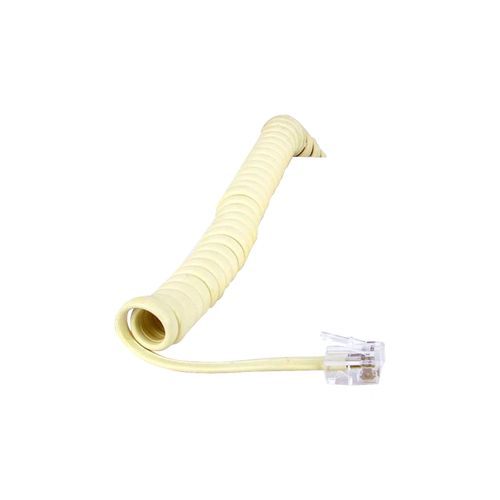 Kit com 5 Cabos para Telefonia Espiral 2 metros Branco