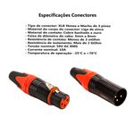 Multicabos-com-Conectores-XLR-4-Vias---Profissional-conectores