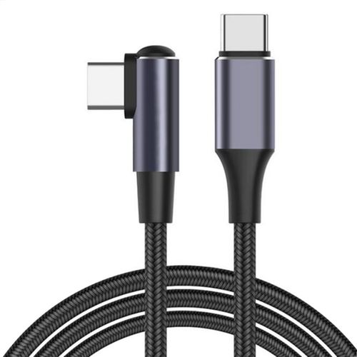 Kit com 10 Cabos USB-C ponta 90° graus Resolução 8K 60Hz e para Transferência de Dados 1 metro