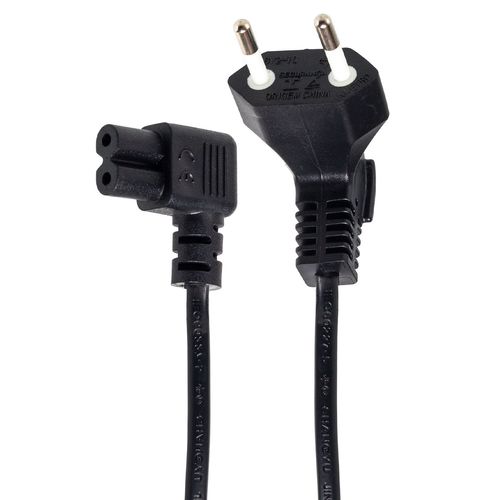 Kit com 5 Cabo de Força Tipo 8, Pontas 90 Graus - 1,5 m