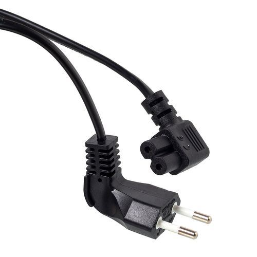 Kit com 5 Cabo de Força Tipo 8, Pontas 90 Graus - 5 m