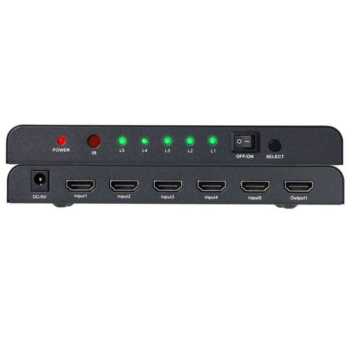 Switich HDMI 5x1 3D Full HD C/ Controle Remoto