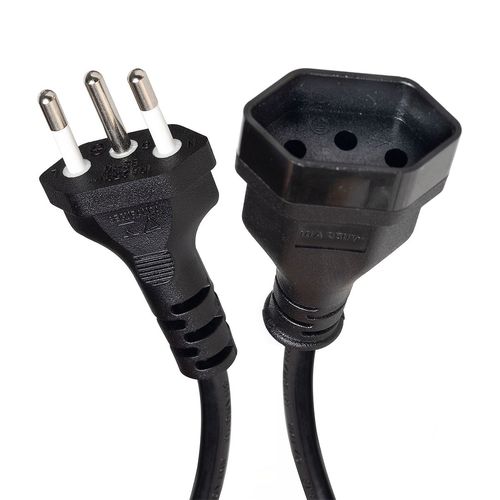 Kit com 5 Extensão Cabo de Força 10A Novo Padrão