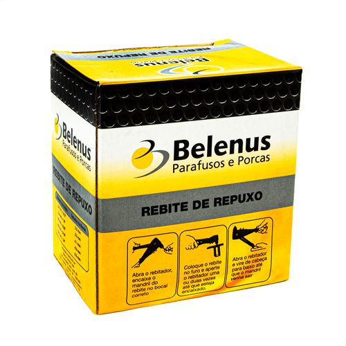 Rebites Repuxo Aluminio 3,2x12 mm Polidos Belenus