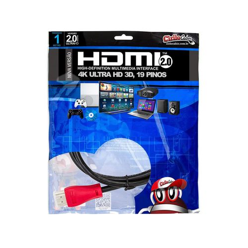 Cabo HDMI 2.0 Premium Ultra HD 4K@50/60 3D, Cirilo Cabos - 1 metro
