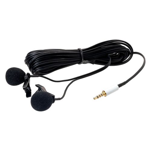 Microfone Profissional Duplo de Lapela P3, para Entrevista