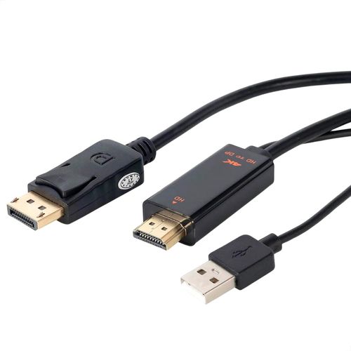 Kit com 10 Cabos Adaptador HDMI para Displayport 4K