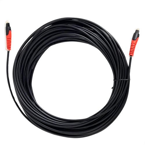 Kit com 10 Cabos de Áudio Óptico Digital Toslink 30 metros