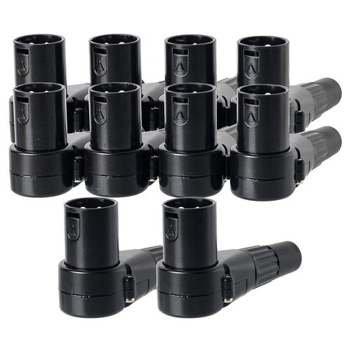 Kit com 10 PLug Conector XLR 90º Graus Cachimbo Macho