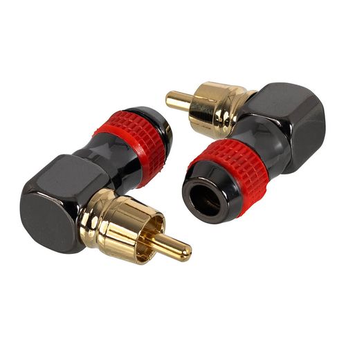 Kit com 5 Conector RCA 90 Graus Profissional Cirilo Cabos Vermelho