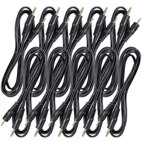 Kit com 10 Cabos de Áudio auxiliar P1 para P2 - Estéreo