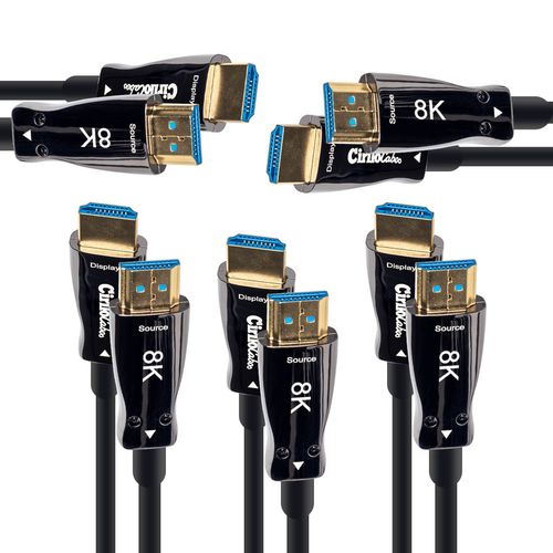 Kit com 05 Cabo HDMI 2.1 8K Fibra Óptica  - 25 Metros