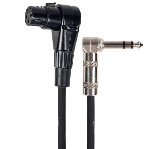 Cabo Adaptador XLR Fêmea 90º para P10 Macho 90º