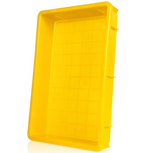 Kit com 5 Bandeja Plásticas Multiuso sem Tampa 10 litros Amarelo