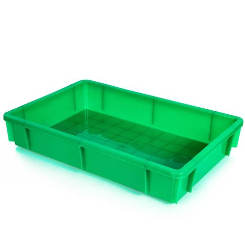 Kit com 5 Bandejas Plásticas Multiuso sem Tampa 10 litros Verde