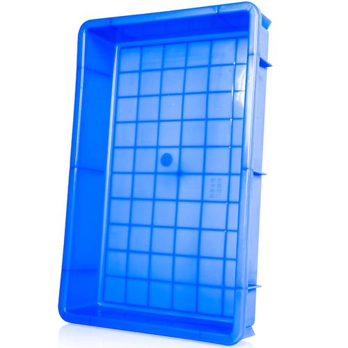 Kit com 5 Bandejas Plásticas Multiuso sem Tampa 10 litros Azul