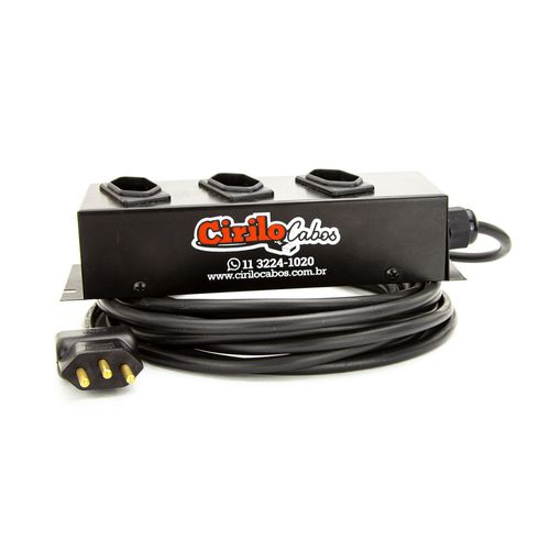 Extensão com 3 Tomadas Cabo PP 3x1,00 mm²