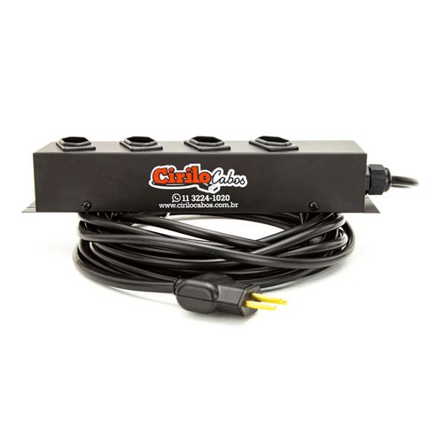 Extensão com 4 Tomadas Cabo PP 3x2,50 mm²