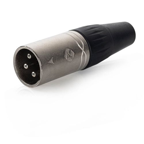 Plug XLR Macho 3 Pinos Niquelado Resistente RX3MP-NT