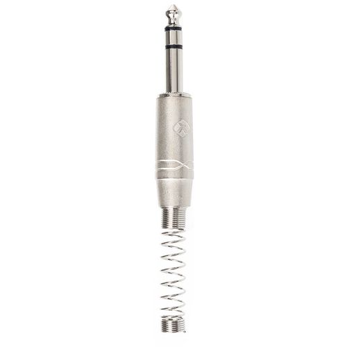 Conector P10 Macho Estéreo Niquelado com Mola - RJ3PP-NN