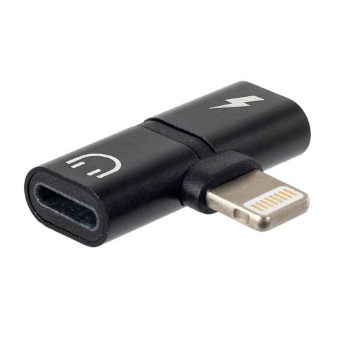 Adaptador de iPhone para Fone e Carregador Duplo