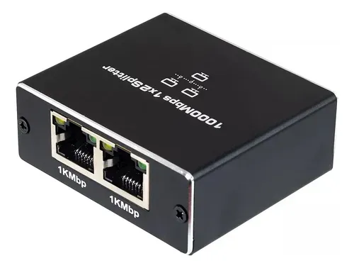 Mini Switch Divisor de Rede 1x2 1000mpbs Ativo