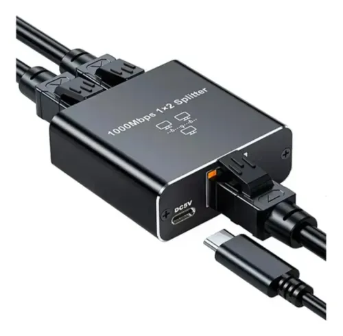Mini Switch Divisor de Rede 1x2 1000mpbs Ativo
