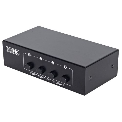 Seletor Switch de Áudio e Video 4 entradas para 1 saída - VSW41