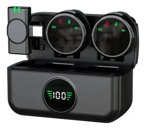 Microfone Sem Fio de Lapela Tipo-C 2 em 1 MK19