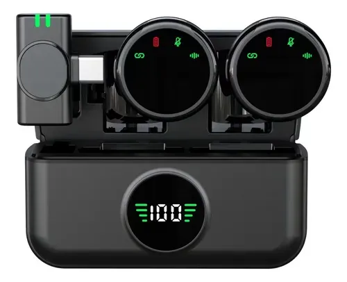 Microfone Sem Fio de Lapela Tipo-C 2 em 1 MK19