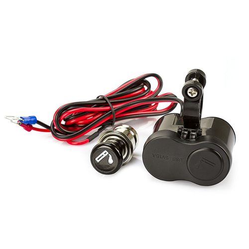 Carregador de GPS, Celular e Acendedor de Cigarro USB para Moto