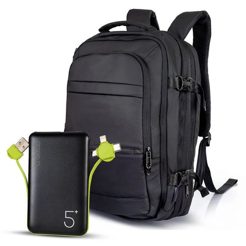 Kit Mochila Mala de Mão e Carregador Power Bank 5000mAh