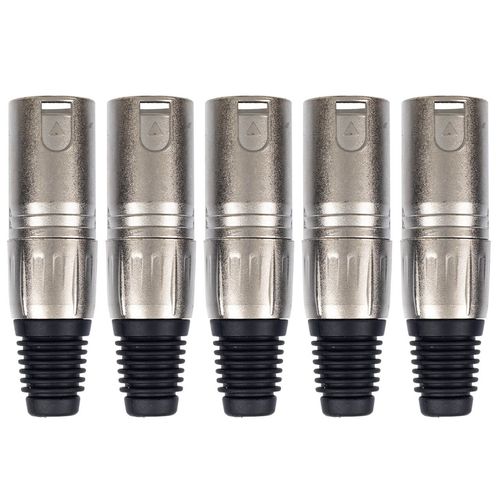 Kit com 5 Conector XLR Macho Profissional