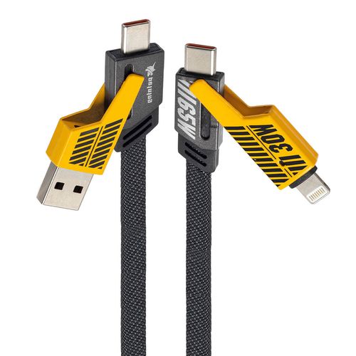 Cabo Turbo 4 em 1 - USB, USB-C e Lightning iPhone para Dados e Carregamento 65W - 1 Metro