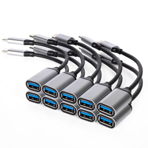 Kit 10 Cabo Adaptador OTG USB C 3.1 para USB Fêmea