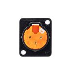 Kit com 5 Conectores XLR Macho Painel Black Profissional Laranja 2