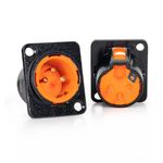 Kit com 5 Conectores XLR Macho Painel Black Profissional Laranja 3