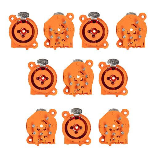 Kit com 10 x Conector Combo Profissional Laranja - Cirilo Cabos